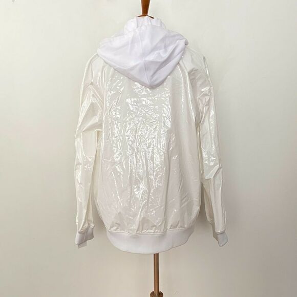 Tibi Womens Zip Up Coated Hooded Jacket Long Sleeve White XS - Picture 4 of 9